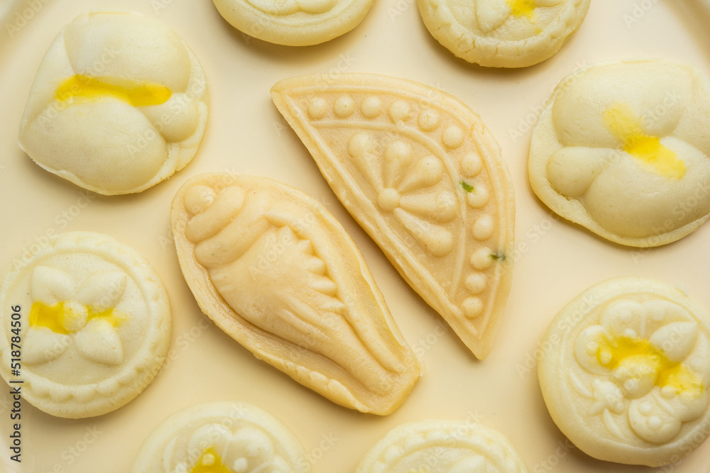 Sandesh or shondesh is a dessert, originating from the Bengal, India, created with milk and sugar Sandesh or shondesh is a dessert, originating from the Bengal, India, created with milk and sugar