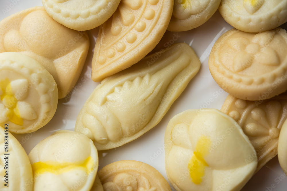 Sandesh or shondesh is a dessert, originating from the Bengal, India, created with milk and sugar