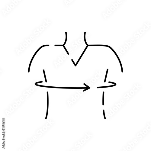 Arm length pixel perfect linear icon. Tailor body measurements. Bespoke clothing making contour symbol. Sleeve size specification. Vector dressmaking Studio. Editable stroke