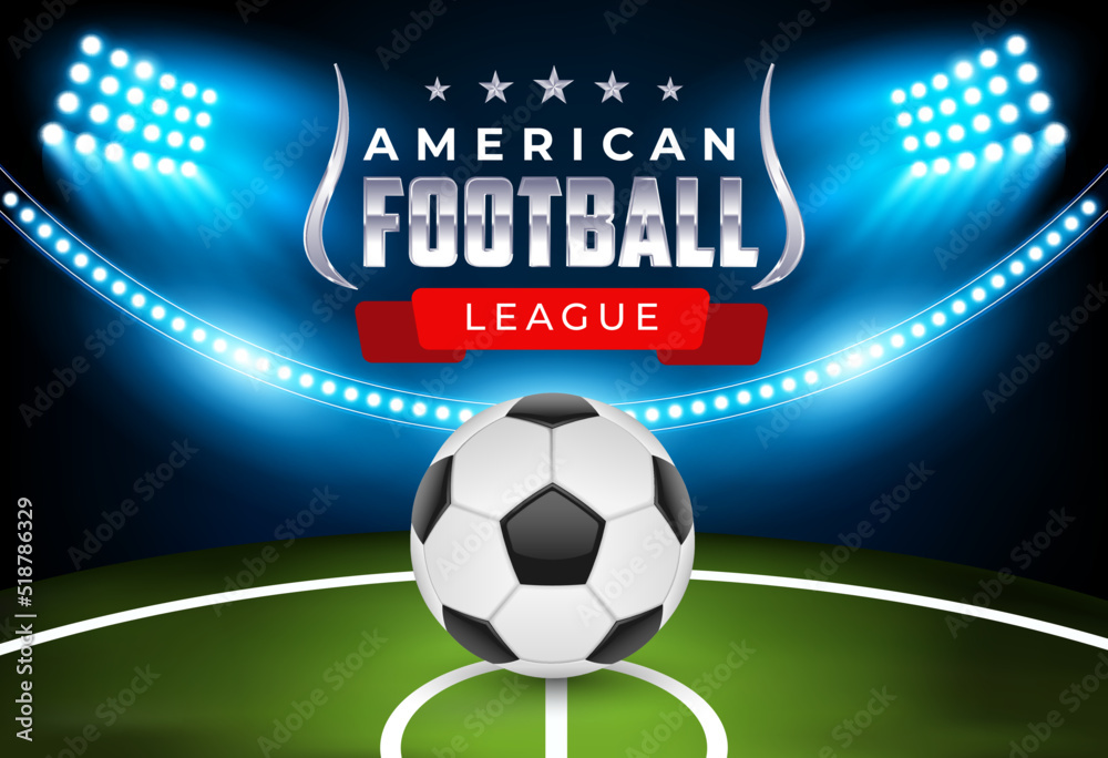 Vetor de American football league stadium background. American Football ...