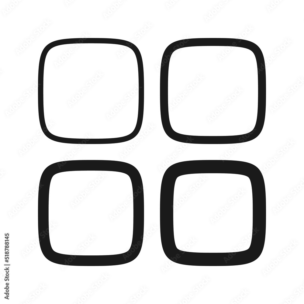 Squircle Stroke Rounded Square Icon Set