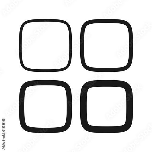 Squircle Stroke Rounded Square Icon Set