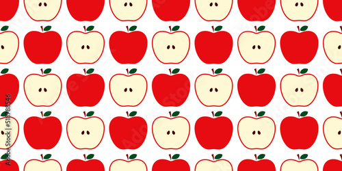 赤いリンゴのイラストのパターン、シームレス(Apple seamless pattern)