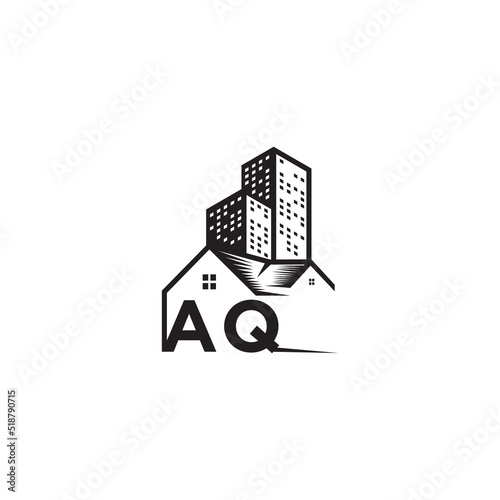 AQ realtor concept initial logo with high quality design