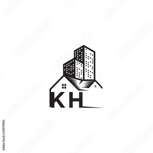 KH realtor concept initial logo with high quality design photo