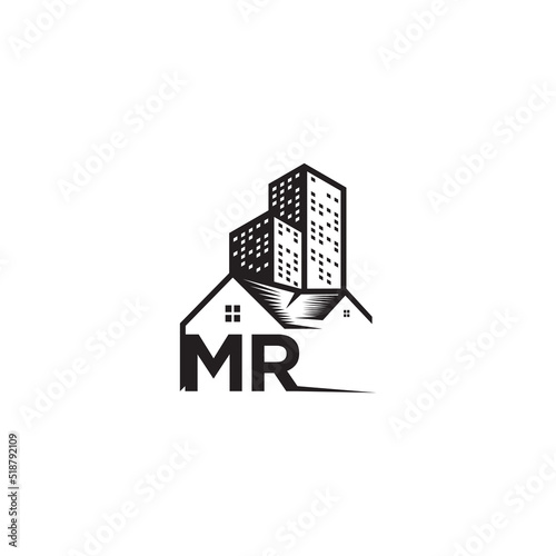 MR realtor concept initial logo with high quality design