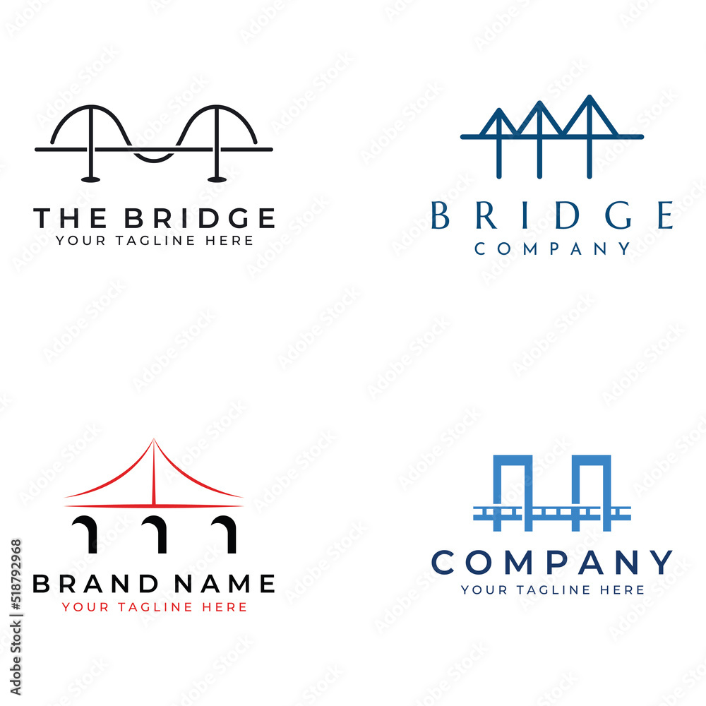 Minimalist and elegant creative bridge building logo with a modern concept. With vector illustration editing.