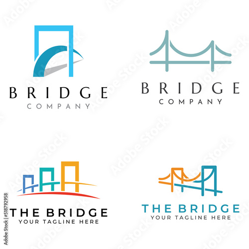 Minimalist and elegant creative bridge building logo with a modern concept. With vector illustration editing.