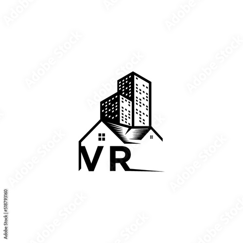 VR realtor concept initial logo with high quality design