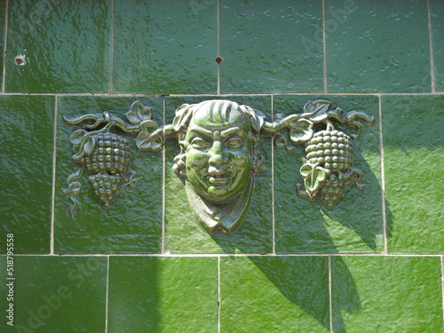 Bas-relief on the artnouveau building in Pomerania, Poland photo