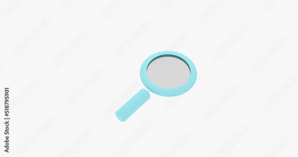 3D Render Magnifying Glass Perspective View 3D Render Magnifying Glass Perspective View