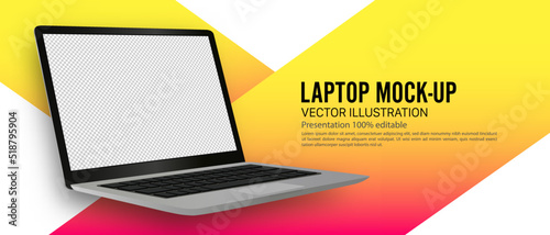 Laptop mockup layout presentation, Vector illustration