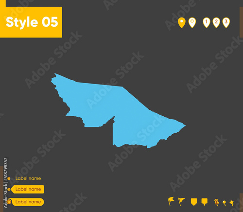 Acre, Brazil - map isolated on gray background. Outline map. Vector illustration.