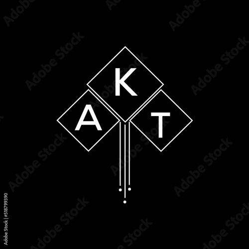 AKT letter logo design with white background in illustrator, AKT vector logo modern alphabet font overlap style.

