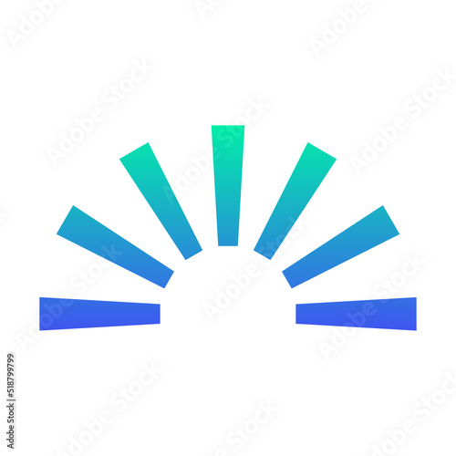 gradient half radial rays
