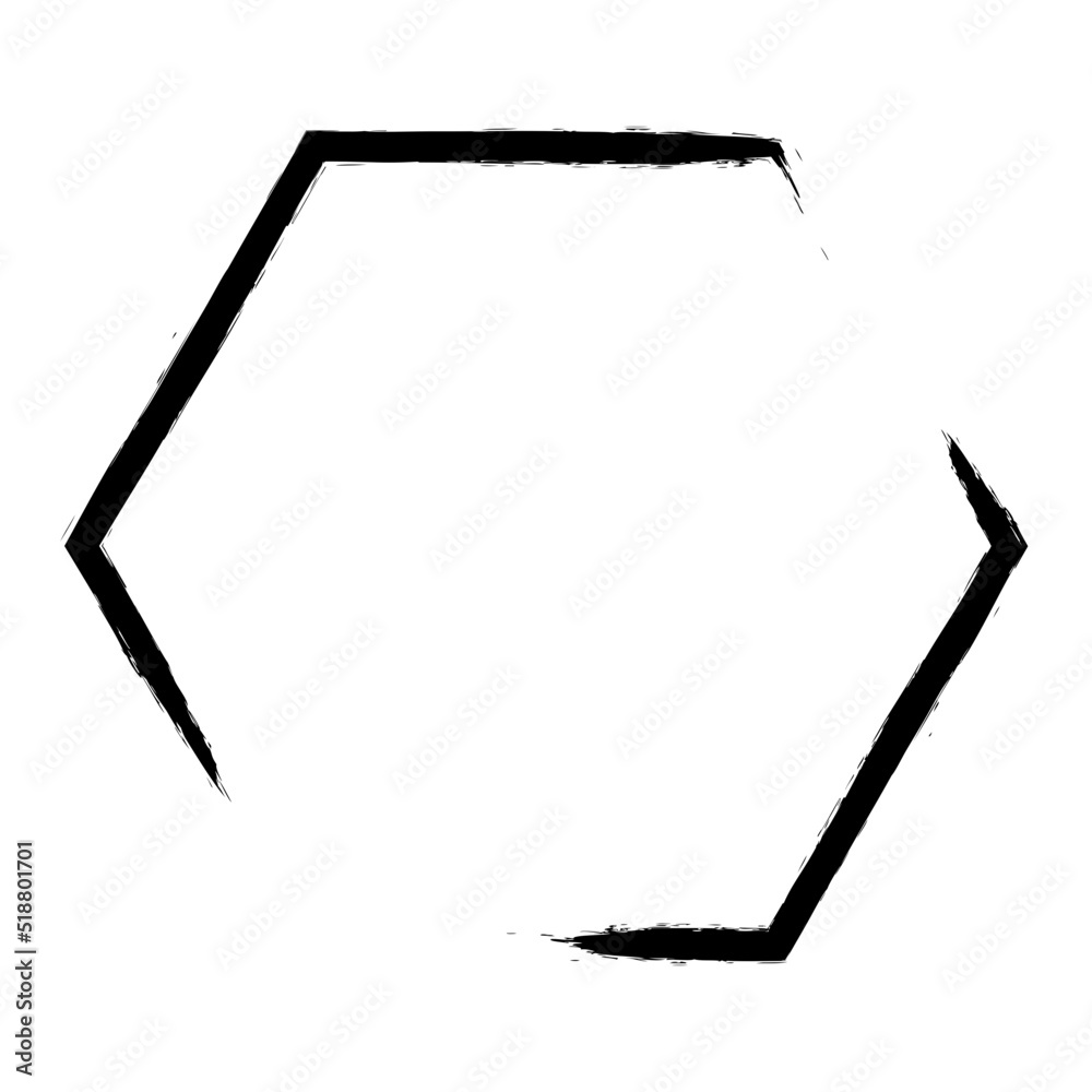 hexagon brush frame
