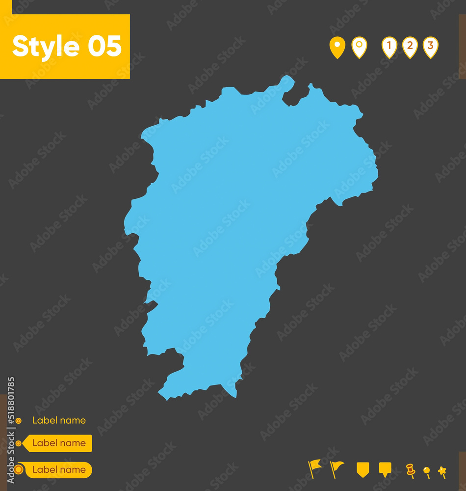 Obraz premium Jiangxi, China - map isolated on gray background. Outline map. Vector illustration.