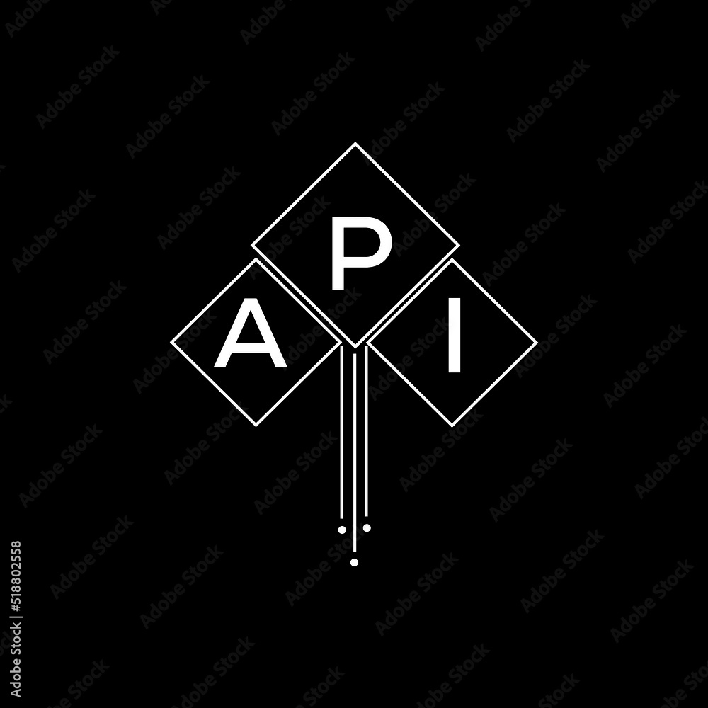 API letter logo design with white background in illustrator, API vector