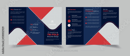 Modern, Clean, and minimal corporate trifold business brochure design template for business promotional ads. Fully editable Template