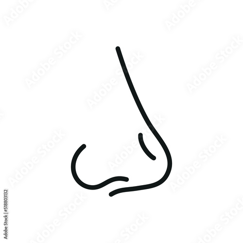 Nose side view icon - editable stroke