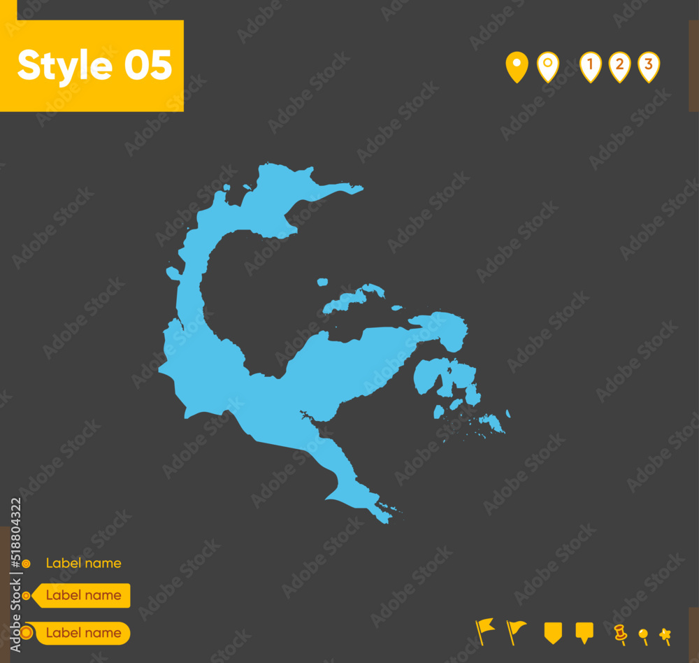 Central Sulawesi, Indonesia - map isolated on gray background. Outline map. Vector illustration.