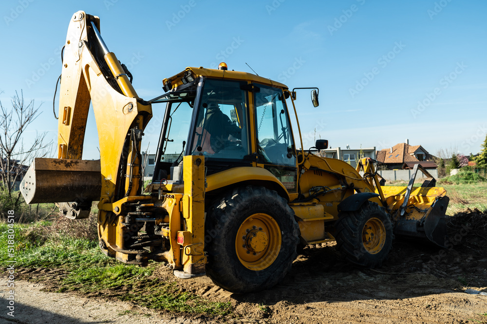 Yellow tractor