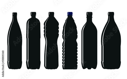 black set of bottles icon