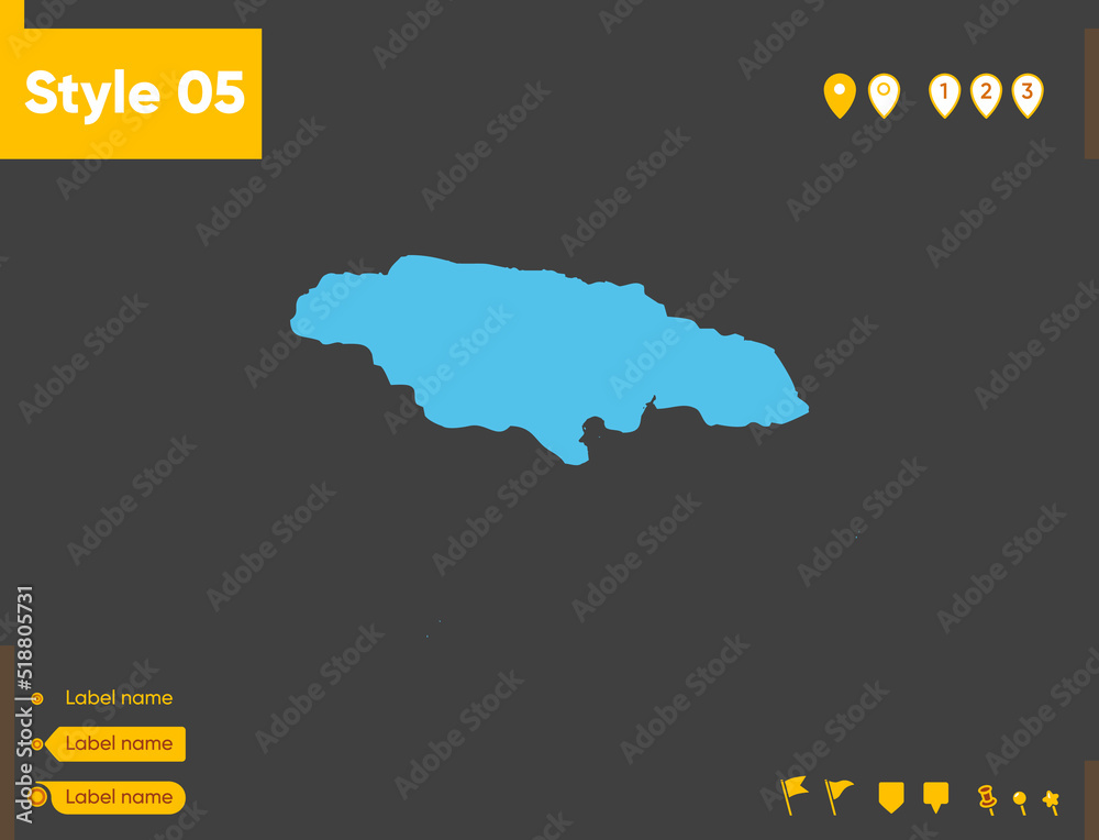 Obraz premium Jamaica - map isolated on gray background. Outline map. Vector illustration.