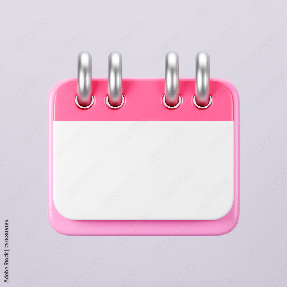 3d pink calendar icon isolated. Render of daily wedding event schedule planner, valentine's day, birthday. Menstrual calendar for control women cycle. 3d cartoon simple vector illustration 3d pink calendar icon isolated. Render of daily wedding event schedule planner, valentine's day, birthday. Menstrual calendar for control women cycle. 3d cartoon simple vector illustration