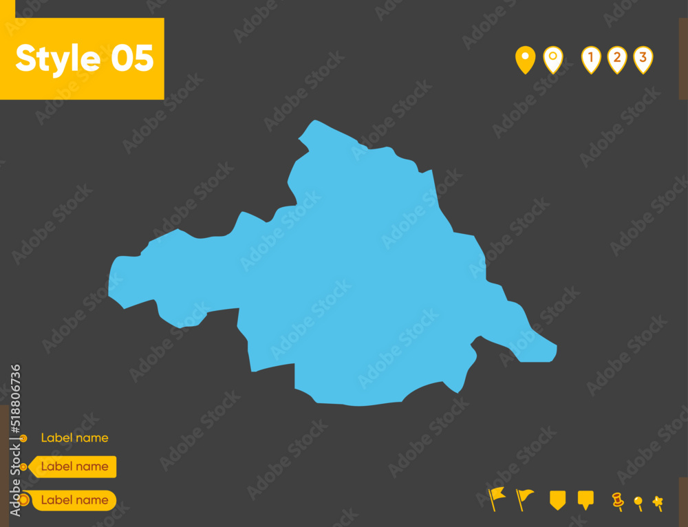 Arkhangai, Mongolia - map isolated on gray background. Outline map. Vector illustration.