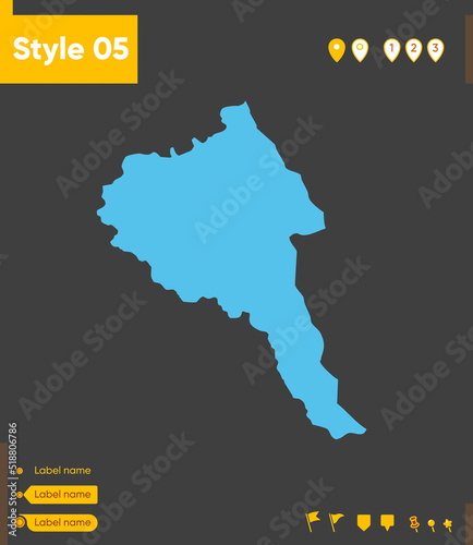 Bayan Olgii, Mongolia - map isolated on gray background. Outline map. Vector illustration.