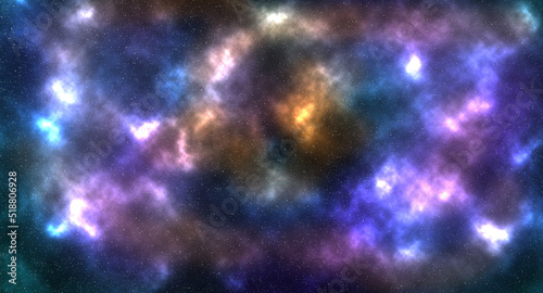 Cosmic background nebula with stars in deep space