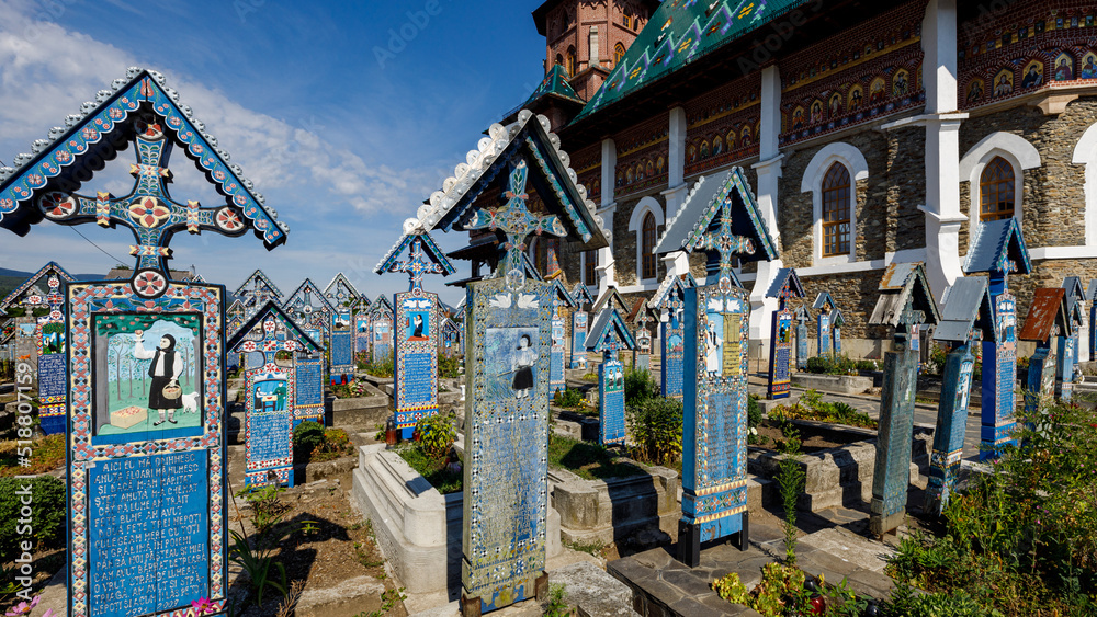 The merry cemetery of sapanta in the Maramures of Romania