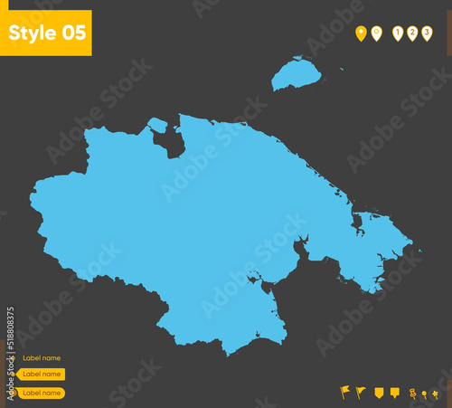 Chukotka Autonomous Area, Russia - map isolated on gray background. Outline map. Vector illustration.