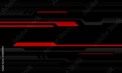 Abstract red grey black metallic cyber futuristic geometric overlap design modern technology background vector