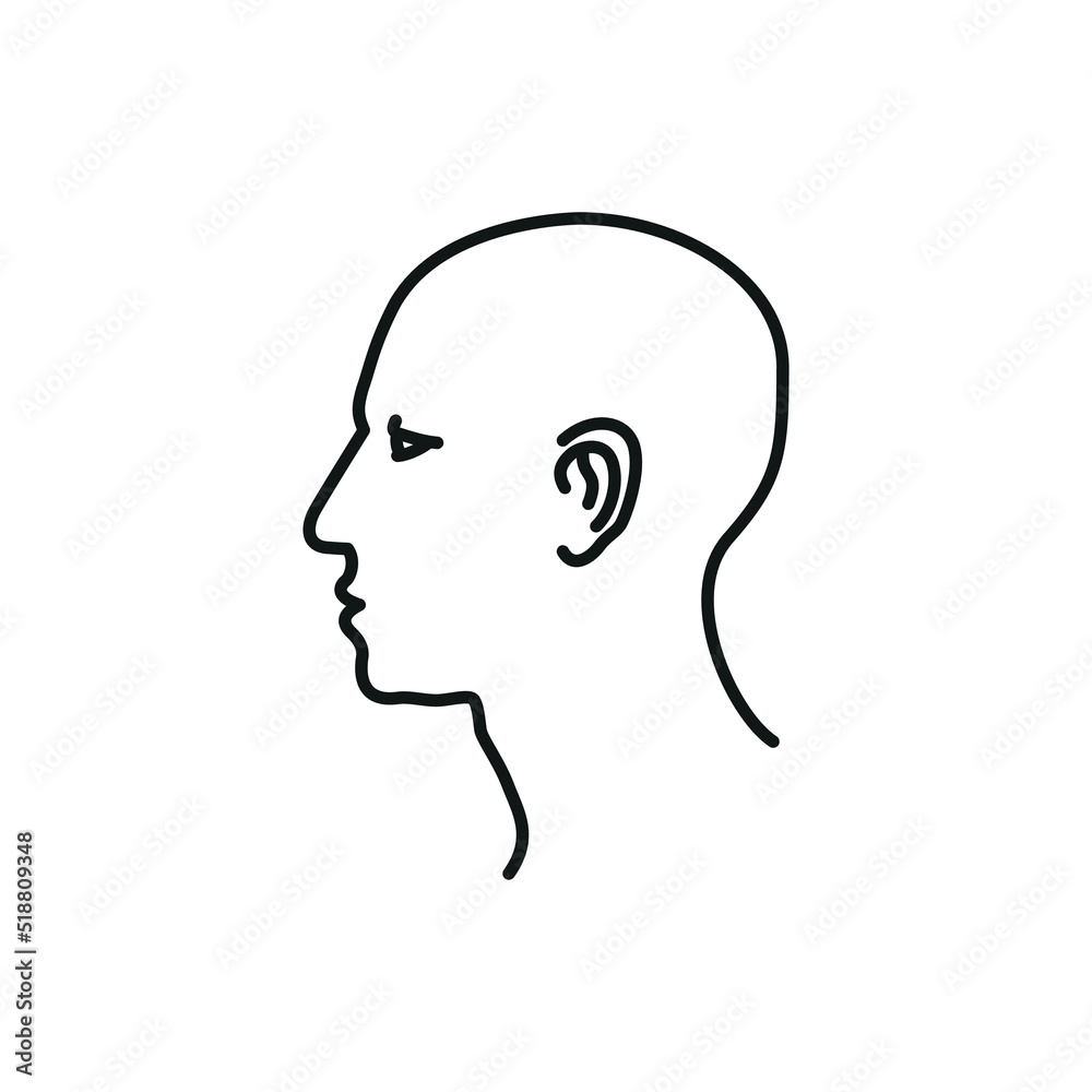 Head icon - editable stroke Head icon - editable stroke