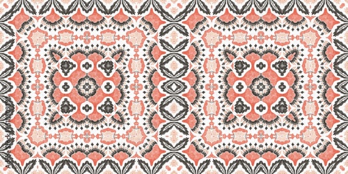 Konstfotografi Modern boho geometric floral quilt style seamless border pattern