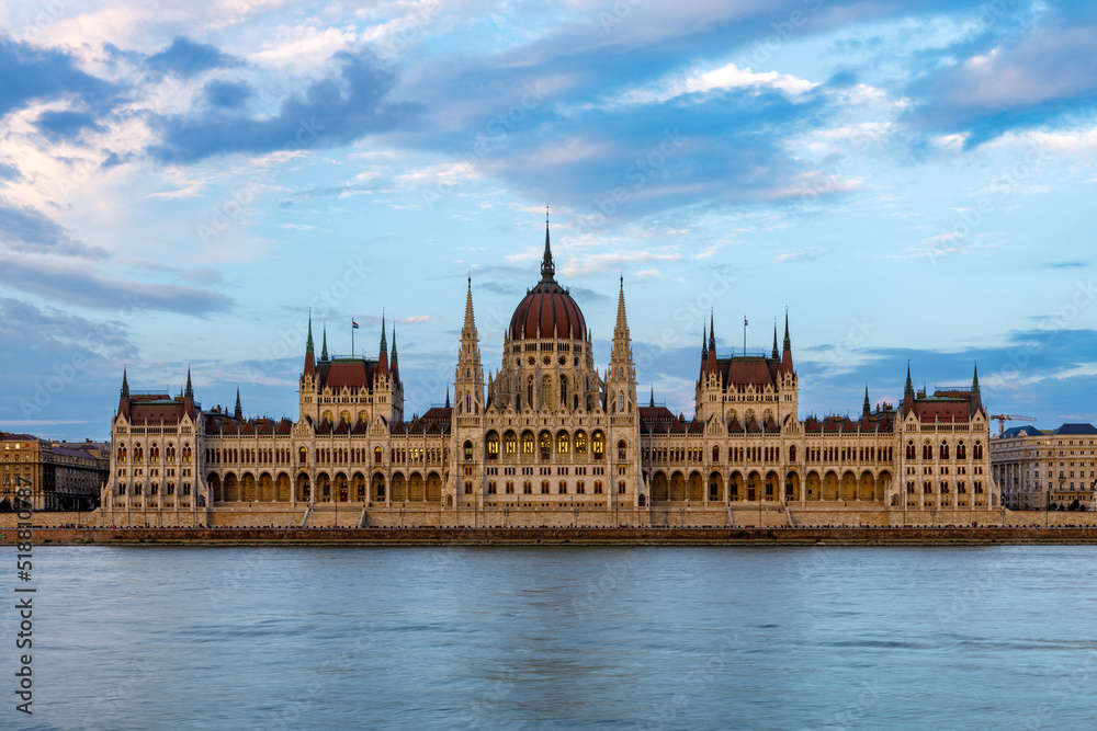 The city of Budapest with the parliament building The city of Budapest with the parliament building