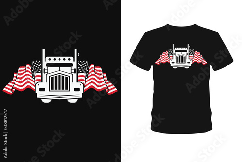 USA truck driving t-shirt design