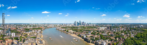 Aerial panorama of Canary Wharf UK © Felix Mizioznikov