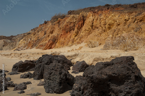Beach and crag in the Natural Reserve of Popenguine. Thies. Senegal. photo