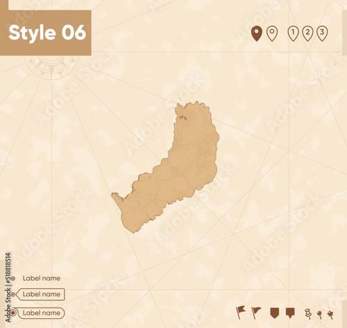 Misiones, Argentina - map in vintage style, retro style map, sepia, vintage. Vector map.