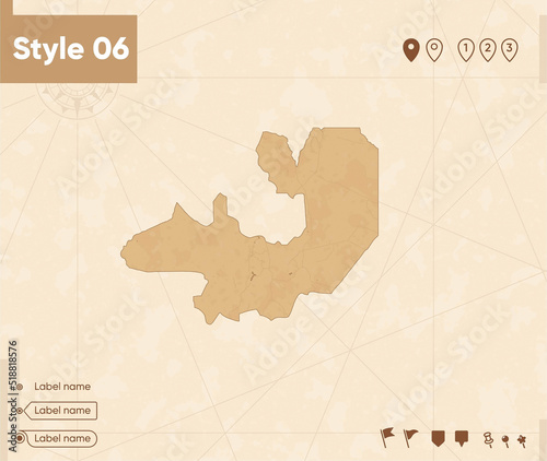 Salta, Argentina - map in vintage style, retro style map, sepia, vintage. Vector map.