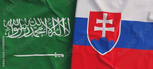 Canvas Print Flags of Saudi Arabia and Slovakia