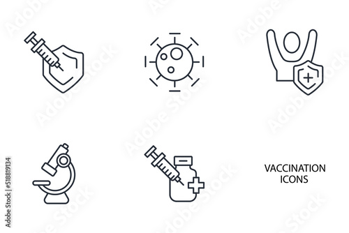 vaccination icons set . vaccination pack symbol vector elements for infographic web