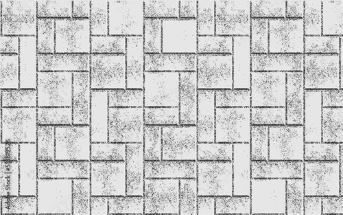 Paving Block Scratched Grunge Urban Background Texture Vector. Dust Overlay Distress Grainy Grungy Effect. Distressed Backdrop Vector Illustration. Isolated Black on White Background