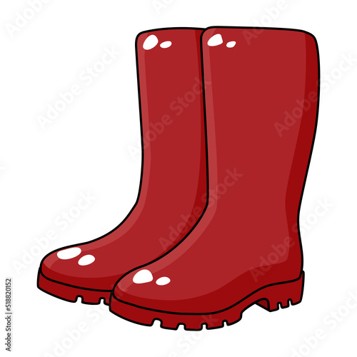 red rubber boots