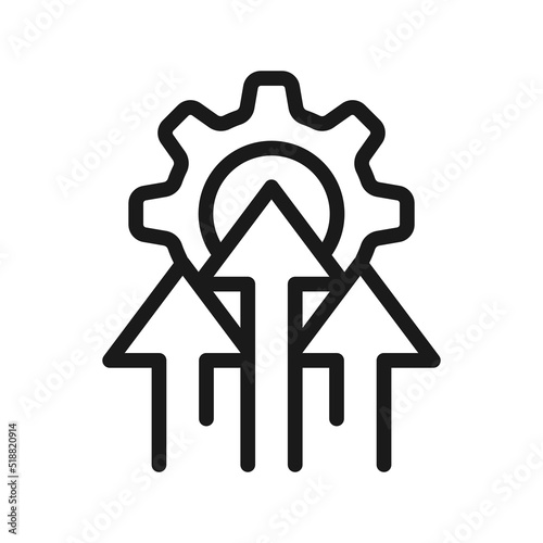 Operational excellence, efficiency or  production growth icon. Line style vector illustration
