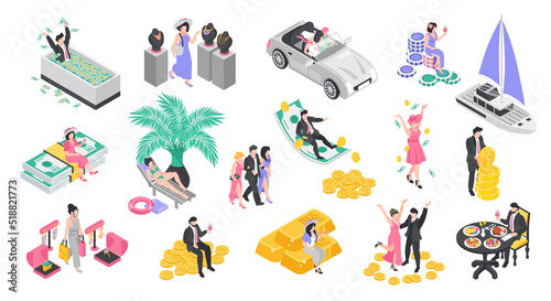 Rich People Isometric Set