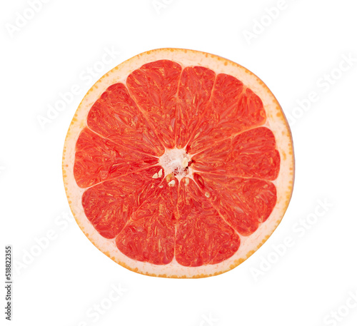 Piece of grapefruit isolated on white background